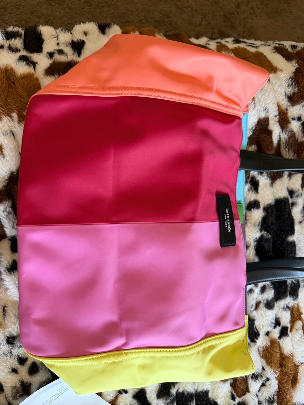 kate spade Colorblock Tote in Pink, Coral & Yellow